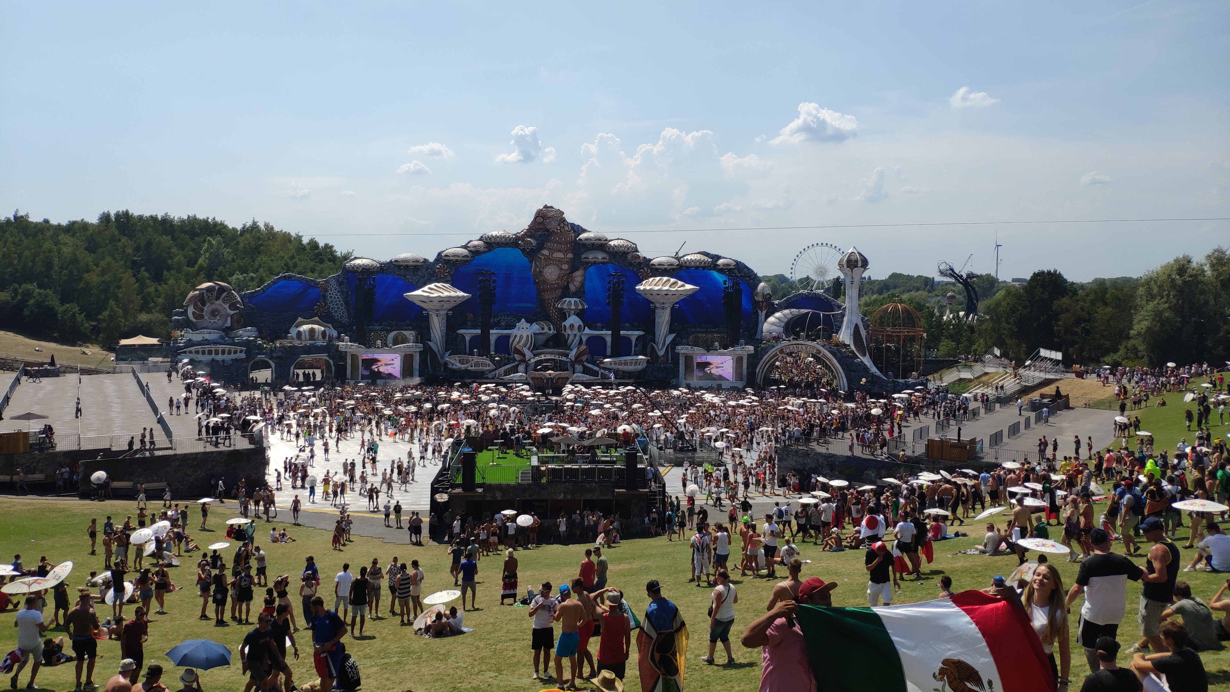 The elaborate main stage of Tomorrowland music festival in Boom, Belgium