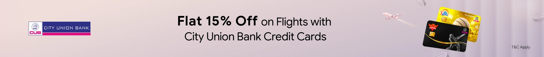 Flat 15% off with City Union Bank Credit Cards