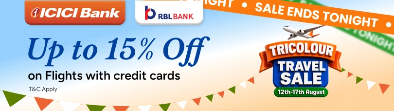 Tricolour Travel Sale: Get up to 15% Off on Flights with Credit Cards