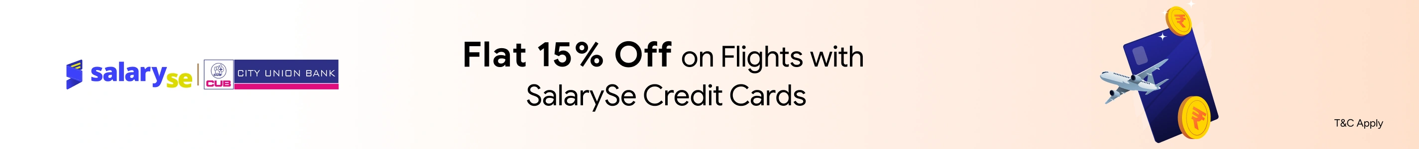Flat 15% off with SalarySe City Union Bank Credit Card