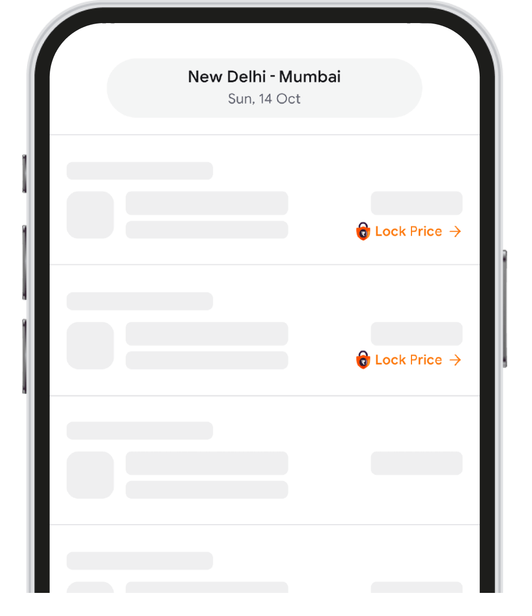 Select the <b>'Price Lock'</b> option to hold your flight tickets by paying a small fee
