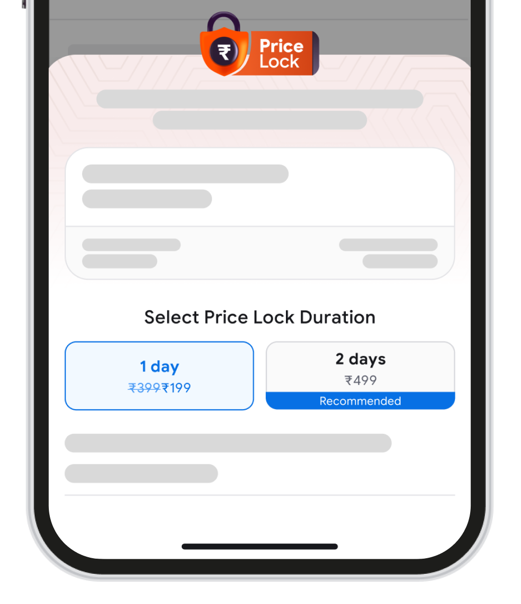 Pick your preferred <b>price lock window</b> from the options provided. Pick your preferred <b>price lock window</b> from the options provided.