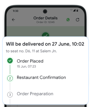 After placing your order, track the status of your order in real time.