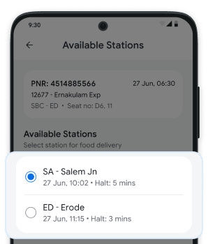 Select your preferred station for delivery.