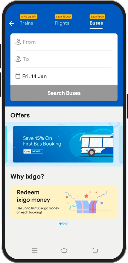 ixigo Bus App